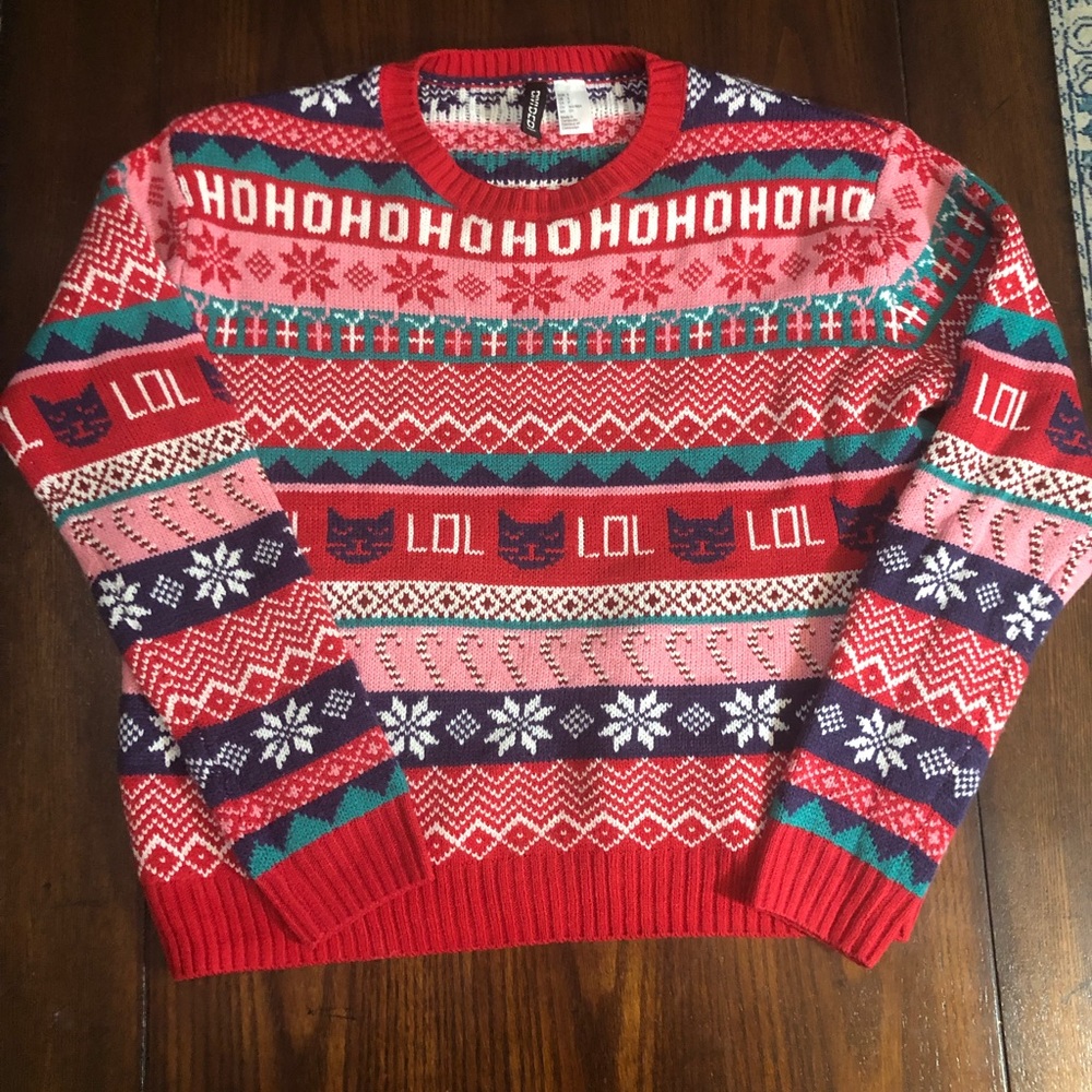 Divided Ugly Christmas Crew Neck Sweater Small